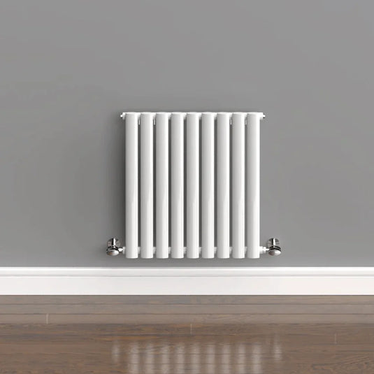Kartell Aspen Single Designer Vertical Radiator 600mm H x 550mm W - White - Envy Bathrooms Ltd