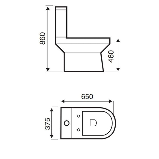 Kartell Bijoux Close Coupled Toilet with Push Button Cistern - Soft Close Seat - Envy Bathrooms Ltd