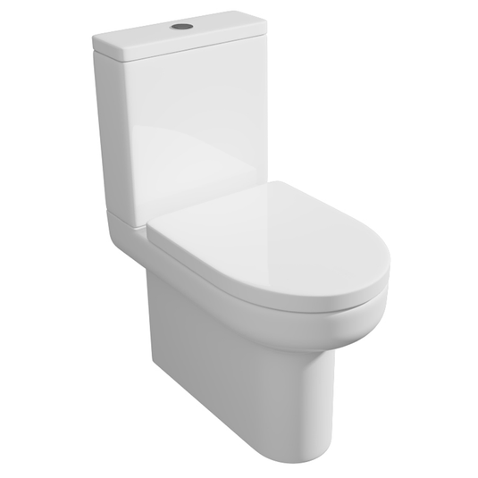 Kartell Bijoux Close to Wall Close Coupled Toilet with Push Button Cistern - Soft Close Seat - Envy Bathrooms Ltd