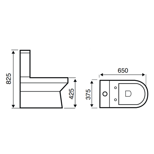 Kartell Bijoux Close to Wall Close Coupled Toilet with Push Button Cistern - Soft Close Seat - Envy Bathrooms Ltd