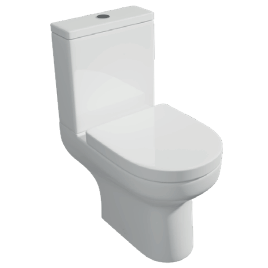 Kartell Bijoux Close Coupled Toilet with Push Button Cistern - Soft Close Seat - Envy Bathrooms Ltd