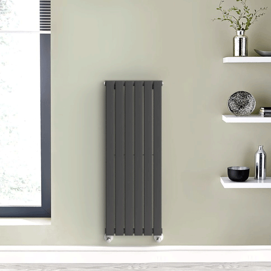 Kartell Boston Designer Radiator 1200mm H x 410mm W - Anthracite - Envy Bathrooms Ltd