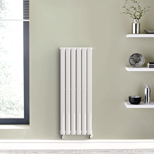 Kartell Boston Designer Radiator 1200mm H x 410mm W - White - Envy Bathrooms Ltd