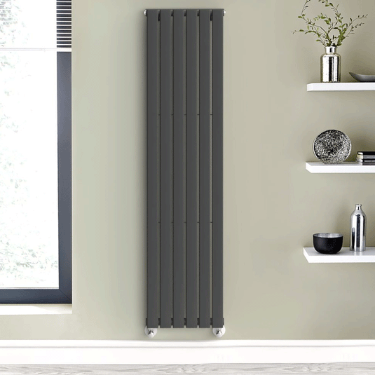 Kartell Boston Designer Radiator 1800mm H x 410mm W - Anthracite - Envy Bathrooms Ltd