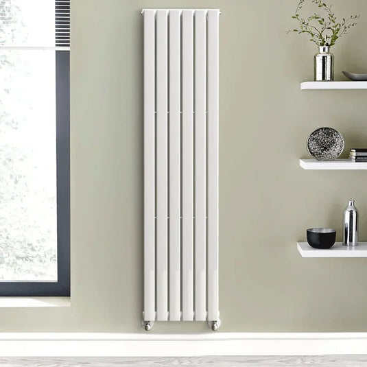 Kartell Boston Designer Radiator 1800mm H x 410mm W - White - Envy Bathrooms Ltd