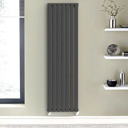 Kartell Boston Designer Radiator 1800mm H x 480mm W - Anthracite - Envy Bathrooms Ltd