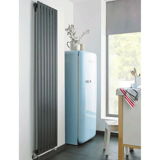 Kartell Boston Designer Radiator 1800mm H x 550mm W - Anthracite - Envy Bathrooms Ltd