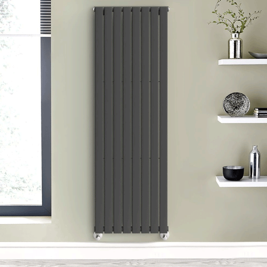 Kartell Boston Designer Radiator 1800mm H x 550mm W - Anthracite - Envy Bathrooms Ltd