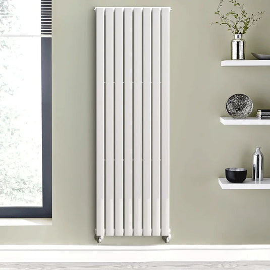 Kartell Boston Designer Radiator 1800mm H x 550mm W - White - Envy Bathrooms Ltd