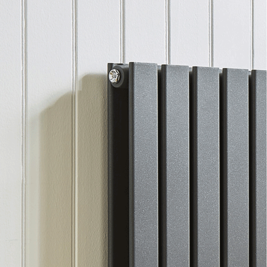 Kartell Boston Double Designer Horizontal Radiator 600mm H x 1190mm W - Anthracite - Envy Bathrooms Ltd