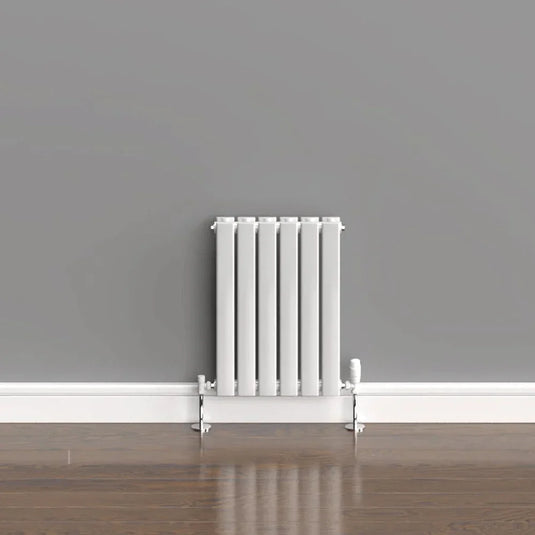 Kartell Boston Double Designer Horizontal Radiator 600mm H x 420mm W - White - Envy Bathrooms Ltd