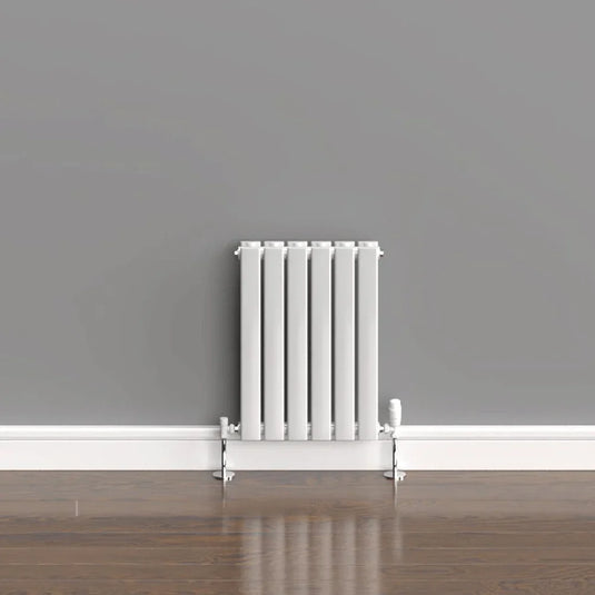 Kartell Boston Double Designer Horizontal Radiator 600mm H x 420mm W - White - Envy Bathrooms Ltd