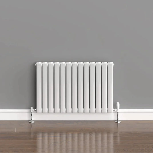 Kartell Boston Double Designer Horizontal Radiator 600mm H x 910mm W - White - Envy Bathrooms Ltd