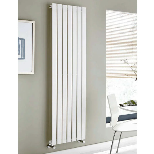 Kartell Boston Double Vertical Designer Radiator 1800mm H x 410mm W - Matt White - Envy Bathrooms Ltd