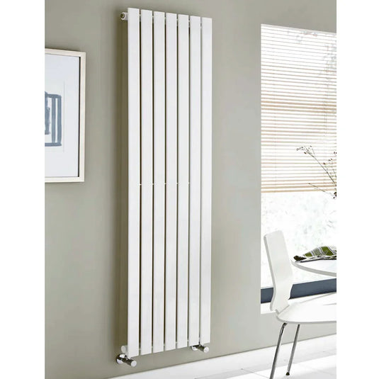 Kartell Boston Double Vertical Designer Radiator 1800mm H x 410mm W - Matt White - Envy Bathrooms Ltd