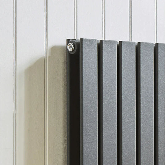 Kartell Boston Double Vertical Designer Radiator 1800mm H x 480mm W - Matt Anthracite - Envy Bathrooms Ltd