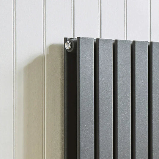 Kartell Boston Double Vertical Designer Radiator 1800mm H x 480mm W - Matt Anthracite - Envy Bathrooms Ltd