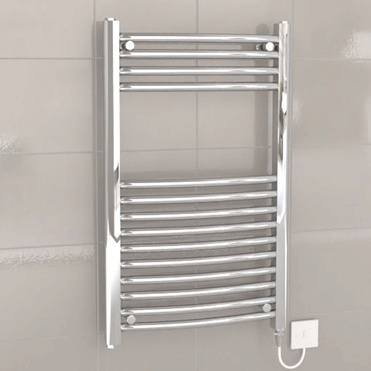 Kartell K-Rad Electric Curved Heated Towel Rail 800mm H x 500mm W - Chrome - Envy Bathrooms Ltd