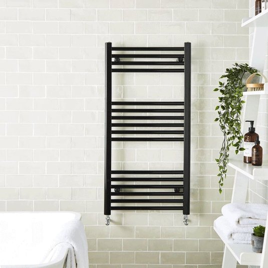 Kartell K-Rail Vertical Straight Heated Towel Rail 1600mm H x 500mm W - Black - Envy Bathrooms Ltd