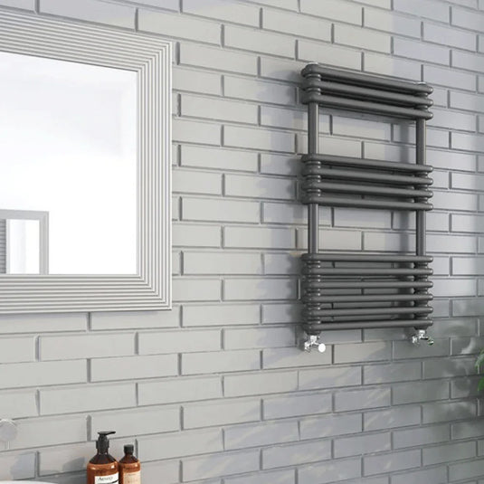 Kartell Kolumn Designer Heated Towel Rail 832mm H x 500mm W - Matt Anthracite - Envy Bathrooms Ltd