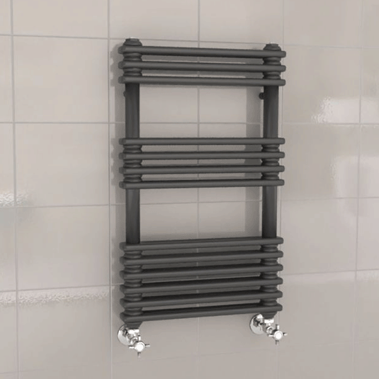 Kartell Kolumn Designer Heated Towel Rail 832mm H x 500mm W - Matt Anthracite - Envy Bathrooms Ltd