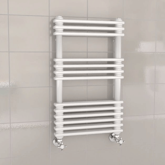 Kartell Kolumn Designer Heated Towel Rail 832mm H x 500mm W - Gloss White - Envy Bathrooms Ltd