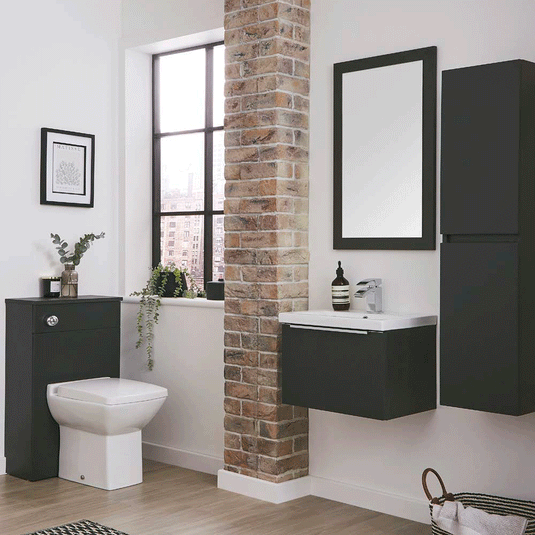 Kartell Kore Back to Wall WC Toilet Unit 500mm Wide - Matt Dark Grey - Envy Bathrooms Ltd