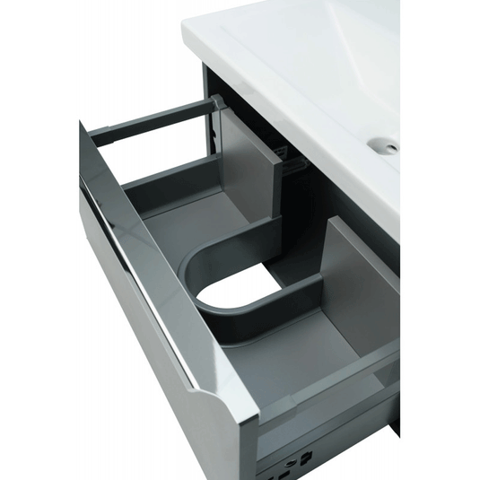 Kartell Kore Wall Hung 1-Drawer Vanity Unit with Basin 800mm Wide - Gloss White - Envy Bathrooms Ltd