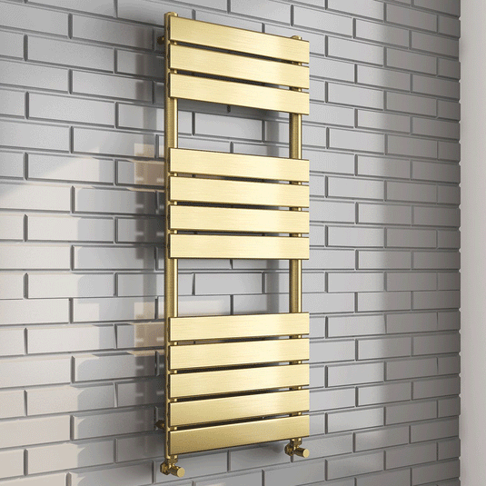 Kartell Malibu Designer Heated Towel Rail 1200mm H x 500mm W - Brushed Brass - Envy Bathrooms Ltd