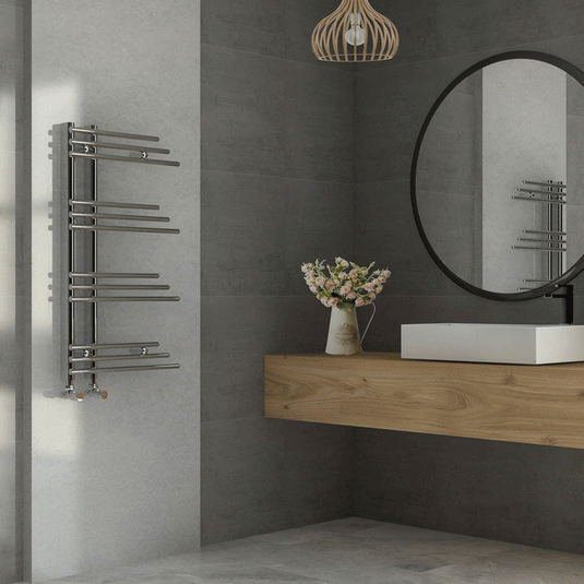 Kartell New York Designer Heated Towel Rail 900mm H x 500mm W - Chrome - Envy Bathrooms Ltd