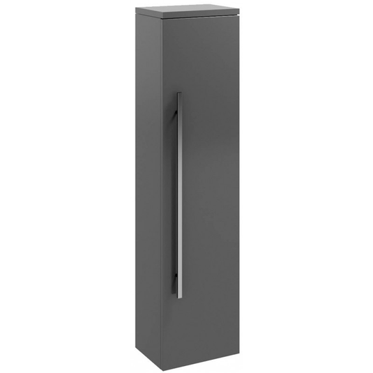Kartell Purity Wall Mounted Side Unit 355mm Wide - Storm Grey Gloss - Envy Bathrooms Ltd
