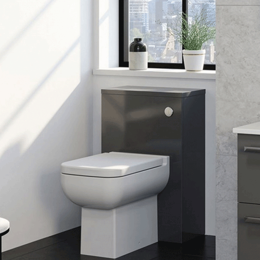 Kartell Purity Back to Wall WC Unit 505mm Wide - Storm Grey Gloss - Envy Bathrooms Ltd