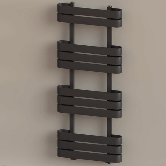 Kartell Tampa Designer Heated Towel Rail 1200mm H x 500mm W - Matt Anthracite - Envy Bathrooms Ltd