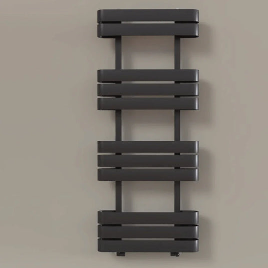 Kartell Tampa Designer Heated Towel Rail 1200mm H x 500mm W - Matt Anthracite - Envy Bathrooms Ltd