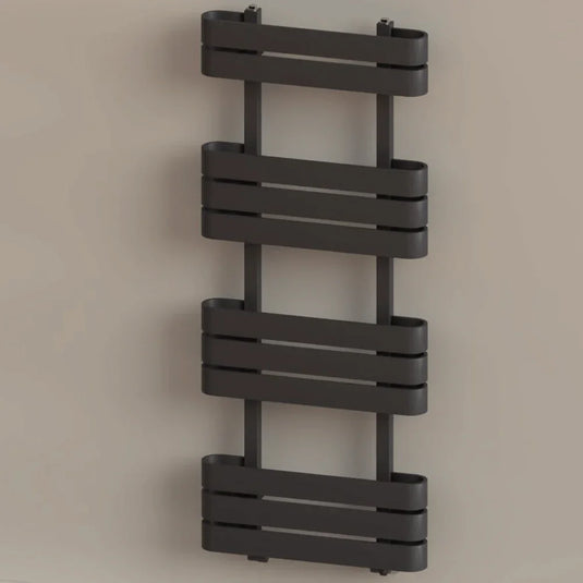Kartell Tampa Designer Heated Towel Rail 1200mm H x 500mm W - Matt Anthracite - Envy Bathrooms Ltd