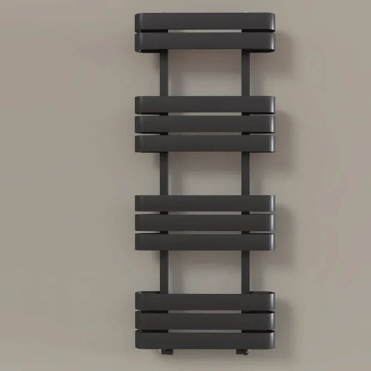 Kartell Tampa Designer Heated Towel Rail 1200mm H x 500mm W - Matt Anthracite - Envy Bathrooms Ltd