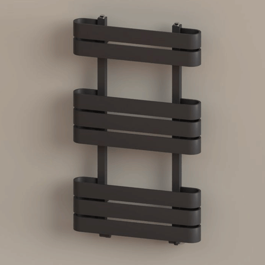 Kartell Tampa Designer Heated Towel Rail 850mm H x 500mm W - Matt Anthracite - Envy Bathrooms Ltd