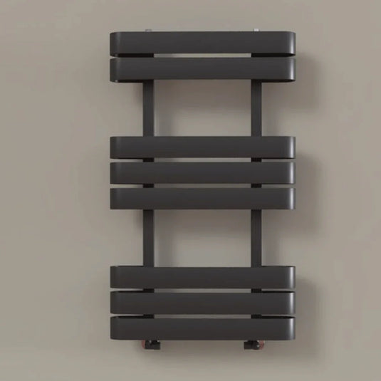 Kartell Tampa Designer Heated Towel Rail 850mm H x 500mm W - Matt Anthracite - Envy Bathrooms Ltd