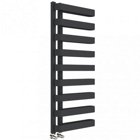 Kartell Texas Designer Heated Towel Rail 1300mm H x 500mm W - Matt Anthracite - Envy Bathrooms Ltd