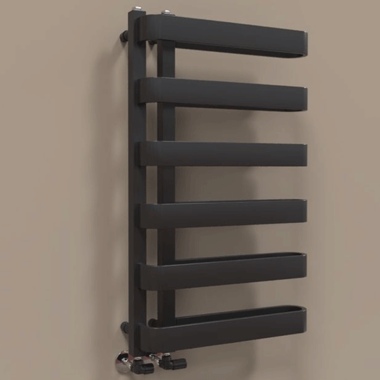 Kartell Texas Designer Heated Towel Rail 850mm H x 500mm W - Matt Anthracite - Envy Bathrooms Ltd