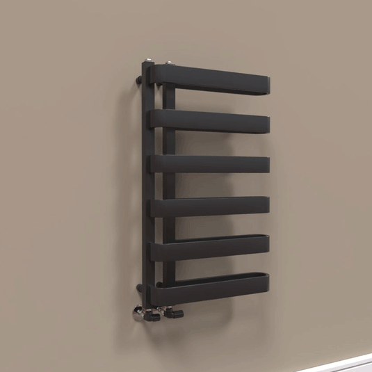 Kartell Texas Designer Heated Towel Rail 850mm H x 500mm W - Matt Anthracite - Envy Bathrooms Ltd