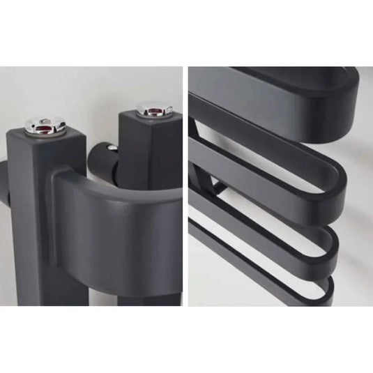 Kartell Texas Designer Heated Towel Rail 850mm H x 500mm W - Matt Anthracite - Envy Bathrooms Ltd