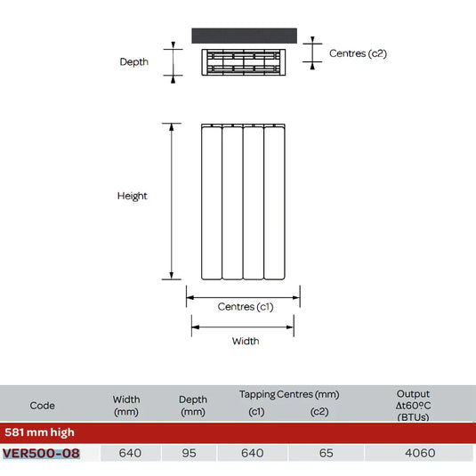 Kartell Vermont hi Single Designer Radiator 581mm H x 640mm W - White - Envy Bathrooms Ltd