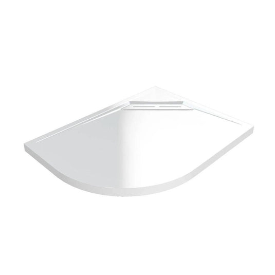 Kudos Connect 2 1000 x 800mm Anti-slip Offset Quadrant Shower Tray (RH) with waste - White - Envy Bathrooms Ltd