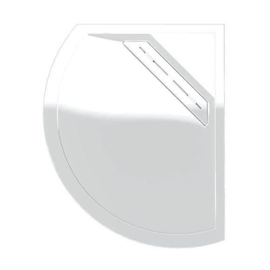 Kudos Connect 2 1000 x 800mm Curved Offset Quadrant Slimline Shower Tray with waste (LH) - White - Envy Bathrooms Ltd