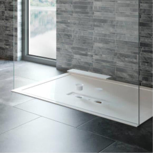 Kudos Connect 2 1000 x 900mm Rectangular Slimline Shower Tray with waste - White - Envy Bathrooms Ltd