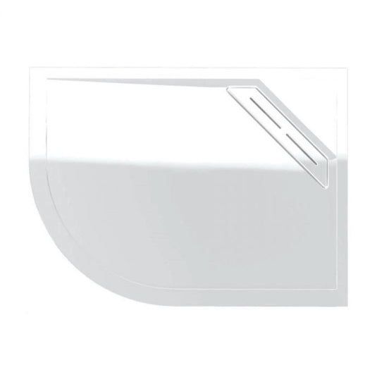 Kudos Connect 2 1200 x 800mm Anti-slip Offset Quadrant Shower Tray (RH) with waste - White - Envy Bathrooms Ltd