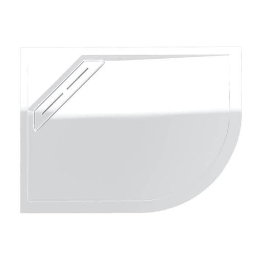 Kudos Connect 2 1200 x 900mm Offset Quadrant Shower Tray Slimline (LH) with waste - White - Envy Bathrooms Ltd