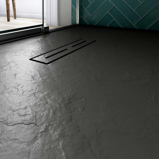 Kudos Connect 2 1300 x 800mm Slate Rectangle Shower Tray with waste - Grey - Envy Bathrooms Ltd