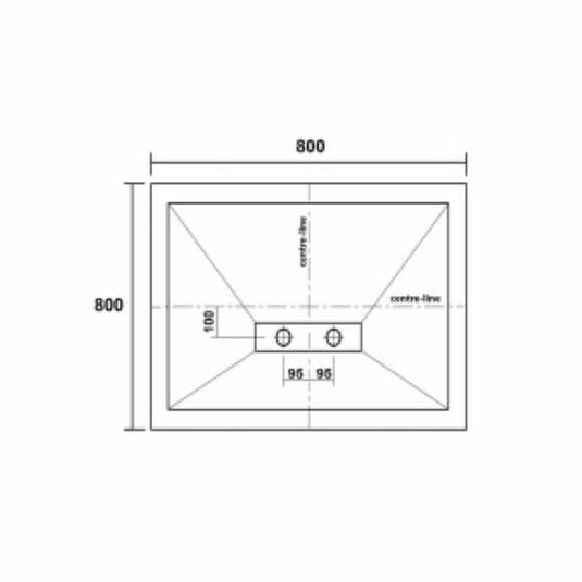 Kudos Connect 2 800 x 800mm Square Slimline Shower Tray with waste - White - Envy Bathrooms Ltd